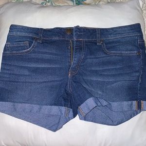 Dark wash jean shorts
